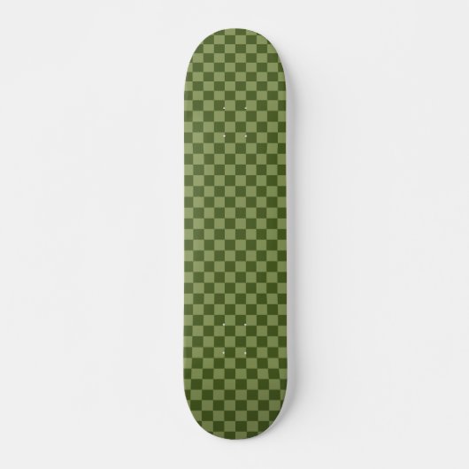 Moos Green Checkerboard Skateboard (Vorne)