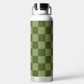 Moos Green Checkerboard Trinkflasche (Rückseite)