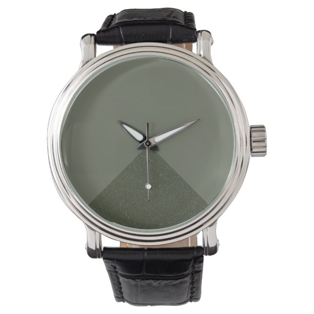 Moos Green Custom Triangle Watch Armbanduhr (Vorderseite)