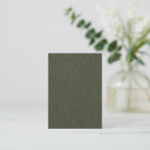 Moos Green Textured Business Card Visitenkarte (Stehend Vorderseite)