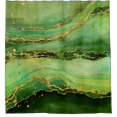 Moos-Malachite-Wellen Duschvorhang (Vorderseite)