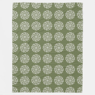 Moos-Mandala Fleecedecke