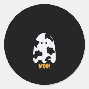 Moos Niedliches Funny Cow Ghost Halloween Runder Aufkleber