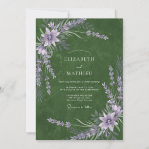 Moos-Pfirsich-Wildblumen-Hochzeit Einladung