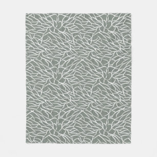 Moos-Salbei-grün boho kahle Korallenäste Fleecedecke