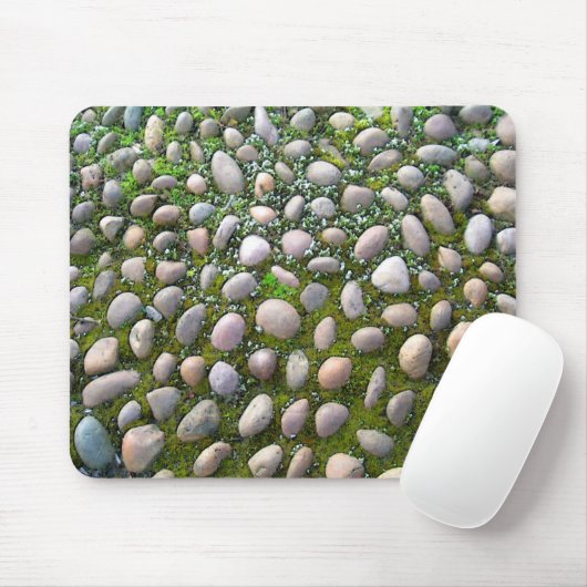 Moos, Steine und Blume, fotografisches Mousemat Mousepad (Mit Mouse)