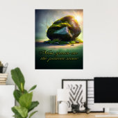Moos wächst auf dem geduldigen Stein Poster (Heimbüro)
