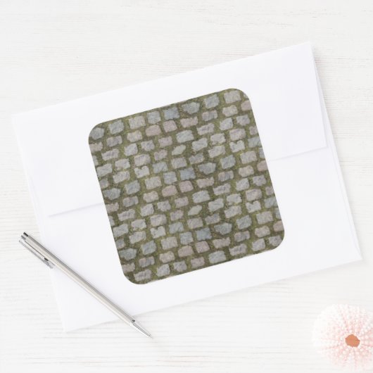 Moosbedeckte Kobelsteinstruktur Quadratischer Aufkleber (Umschlag)