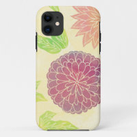Moosbeere u. orange Blumendruck