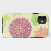 Moosbeere u. orange Blumendruck Case-Mate iPhone Hülle (Rückseite (Horizontal))