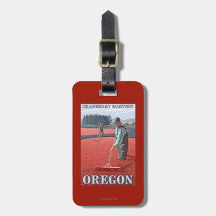 Moosbeersumpf-Ernte-Vintages Reise-Plakat Gepäckanhänger