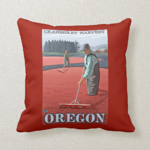 Moosbeersumpf-Ernte-Vintages Reise-Plakat Kissen