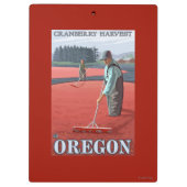 Moosbeersumpf-Ernte-Vintages Reise-Plakat Klemmbrett (Rückseite)