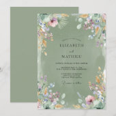 Moosblüten Romantische Hochzeit Einladung (Vorne/Hinten)