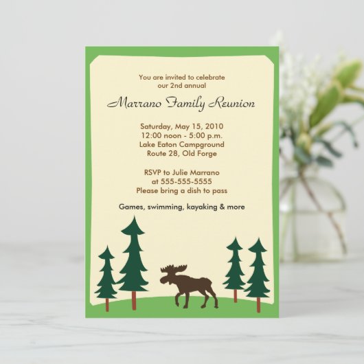 MOOSE Adirondack Lodge 12x18 Party Einladung (Stehend Vorderseite)