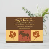 MOOSE Adirondack Lodge Rustikales Thema Kinderdusc Einladung (Stehend Vorderseite)