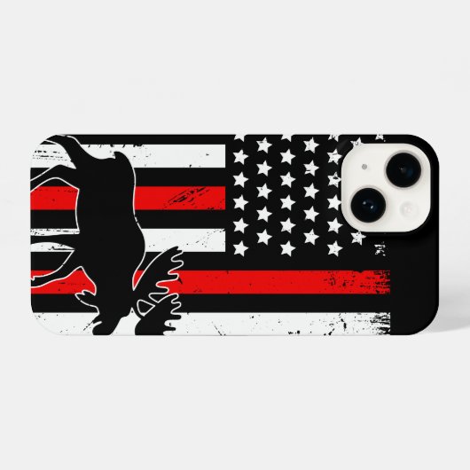 Moose American Flag iPhone Hülle (Rückseite (Horizontal))