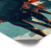 Moose American Flag Vintag Poster (Ecke)