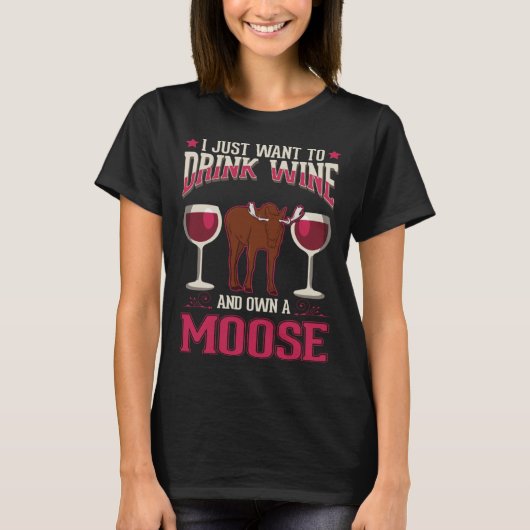 Moose And Wine Scandinavia Moose Antler T-Shirt (Vorderseite)