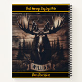 Moose Art auf rustikaler Holzkulisse Notizblock (Rückseite)