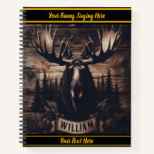 Moose Art auf rustikaler Holzkulisse Notizblock (Vorderseite)