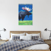 Moose at Night - Yellowstone Nationalpark Leinwanddruck (Insitu (Schlafzimmer))