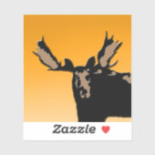 Moose at Sunset - Original Wildlife Art Aufkleber (Blatt)