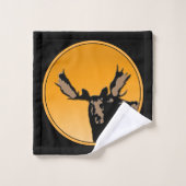 Moose at Sunset - Original Wildlife Art Badhandtuch Set (Waschlappen)