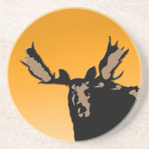 Moose at Sunset - Original Wildlife Art Getränkeuntersetzer