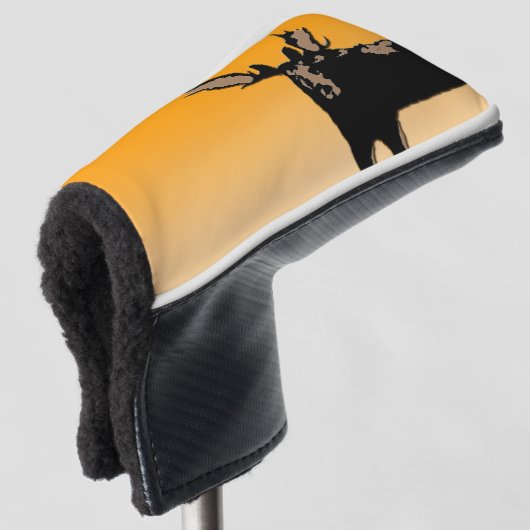 Moose at Sunset - Original Wildlife Art Golf Headcover (3/4 Vorderseite)