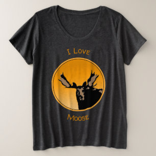 Moose at Sunset - Original Wildlife Art Große Größe T-Shirt