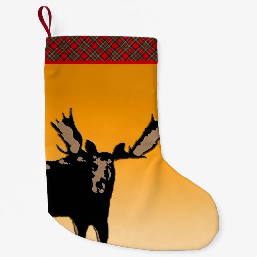Moose at Sunset - Original Wildlife Art Kleiner Weihnachtsstrumpf (Vorderseite)