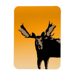 Moose at Sunset - Original Wildlife Art Magnet