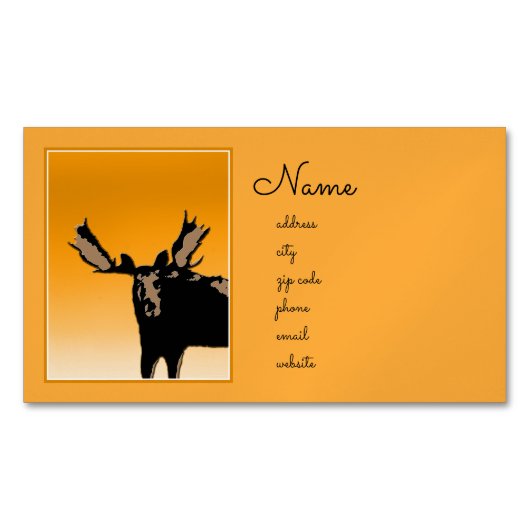 Moose at Sunset - Original Wildlife Art Magnetische Visitenkarte (Vorderseite)