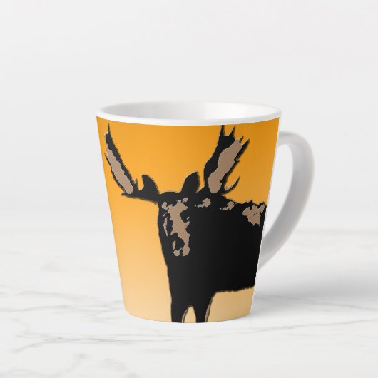 Moose at Sunset - Original Wildlife Art Milchtasse (Rechte Ecke)