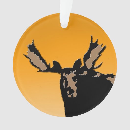 Moose at Sunset - Original Wildlife Art Ornament (Vorderseite)