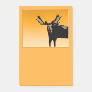 Moose at Sunset - Original Wildlife Art Post-it Klebezettel