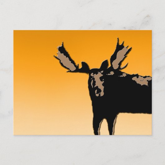 Moose at Sunset - Original Wildlife Art Postkarte (Vorderseite)