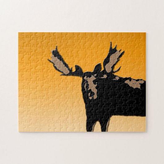 Moose at Sunset - Original Wildlife Art Puzzle (Horizontal)