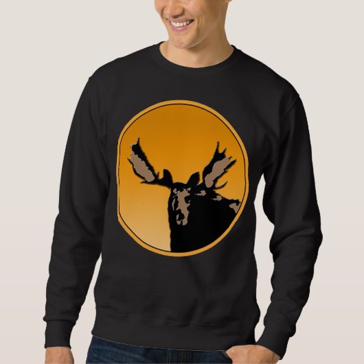 Moose at Sunset - Original Wildlife Art Sweatshirt (Vorderseite)