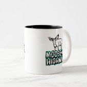 Moose auf der Autobahn-Tasse Zweifarbige Tasse (VorderseiteRechts)