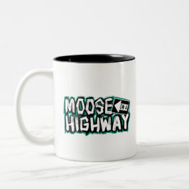 Moose auf der Autobahn-Tasse Zweifarbige Tasse