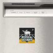 Moose auf einem Highway Magnet (In Situ (Geschirrspüler))