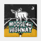 Moose auf einem Highway Magnet (Vorne)