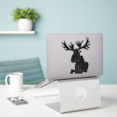 Moose-Aufkleber Aufkleber (Laptop auf Schreibtisch)