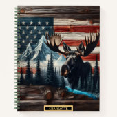 Moose aus dem Wald durch Berge Notizblock (Vorderseite)