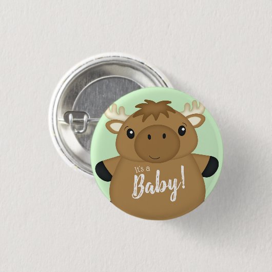 Moose Baby Dusche Green Button (Vorne & Hinten)