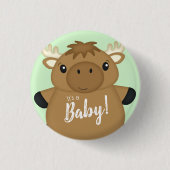 Moose Baby Dusche Green Button (Vorderseite)