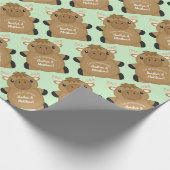Moose Baby Dusche Green Geschenkpapier (Ecke)
