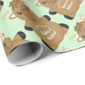 Moose Baby Dusche Green Geschenkpapier (Rolleneckpunkt)